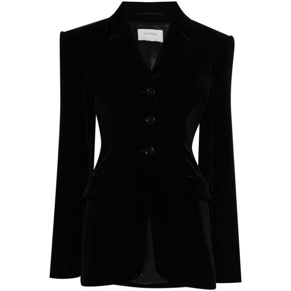 Velvet Trousers with Notched Lapels for Women